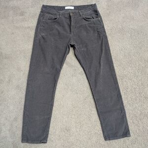 Peter Manning PMNYC Corduroy Straight Pants Mens Sz 34x29 Gray Grey Chino Cotton